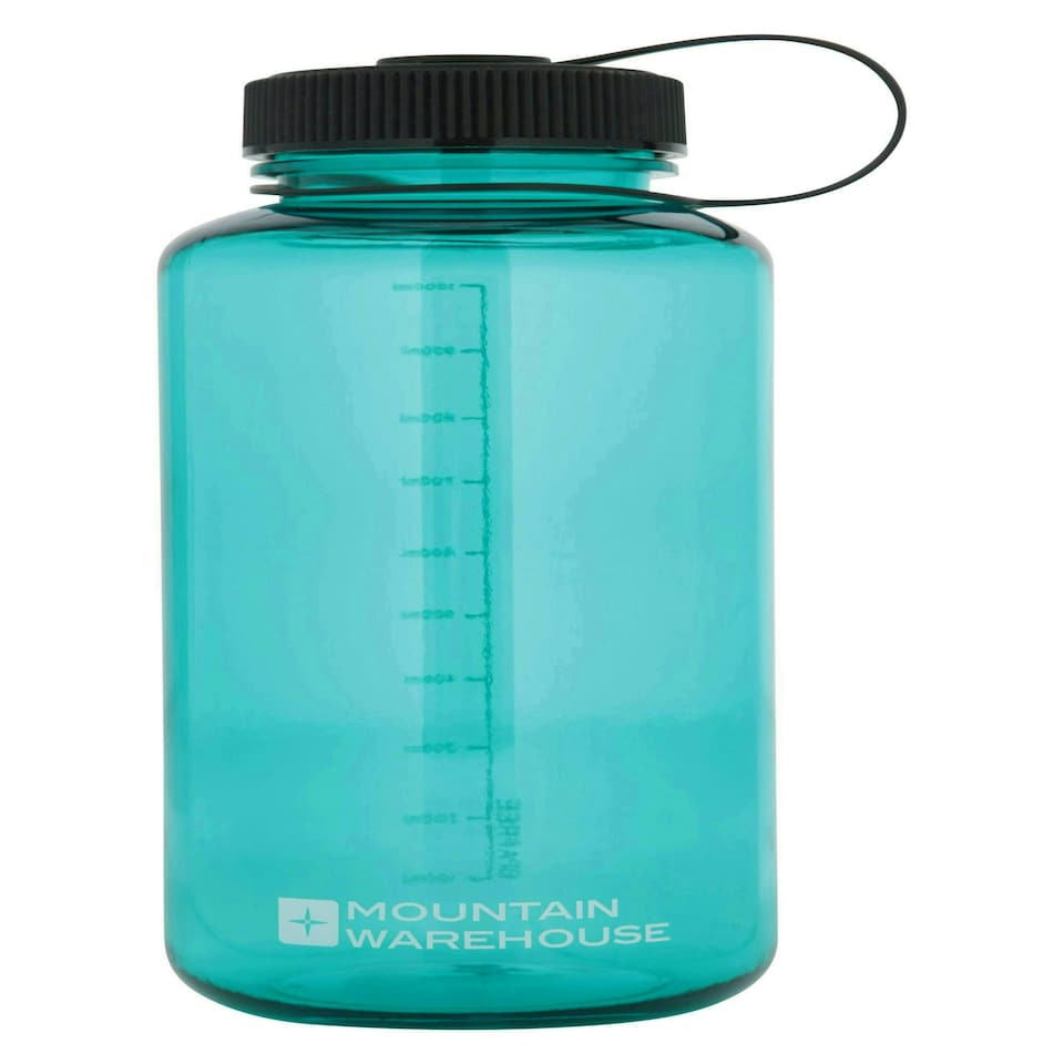 image 1 of Mountain Warehouse 1L Plastic Bottle with Wide Screw Top Leak Proof Lid BPA Free Blue | Teal