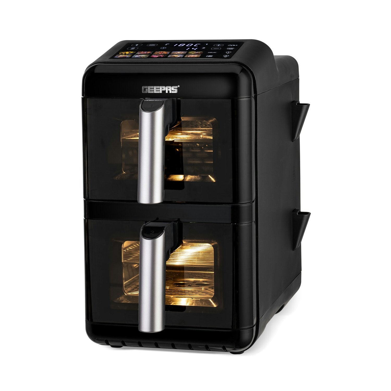 GEEPAS 2800W Dual Basket Stack Air Fryer | 12L XXL Capacity