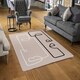 image 2 of line art of two faces (Rug) Cream | S