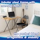 image 2 of Harbour Housewares Wooden Folding Desk & Chair Set - Natural/Black | Brown | Natural/Black