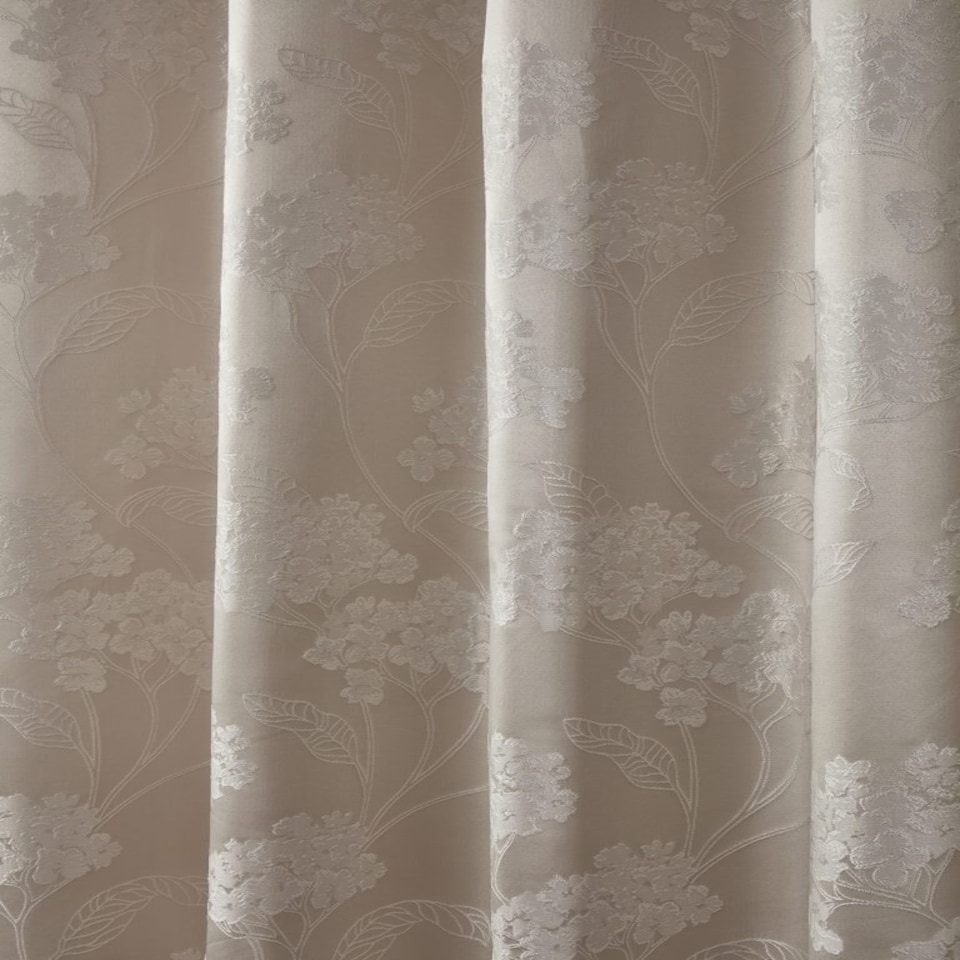 image 1 of English Garden Lined Eyelet Jacquard Curtains 116cm x 183cm Cream | Cream | Cream