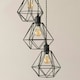 image 1 of ValueLights Diablo Geometric Shade 3 Drop Cluster Matte Black Ceiling Pendant Light Black