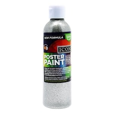 300ml Silver Glitter Poster Paint by Icon Art