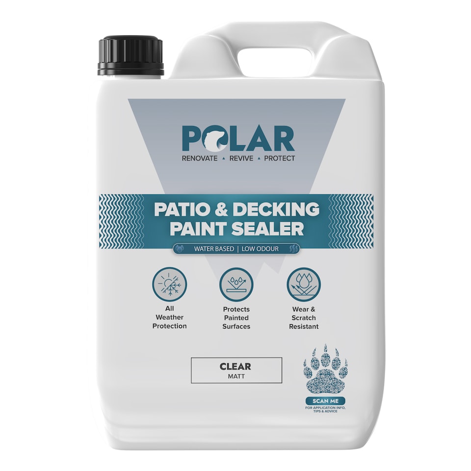 image 1 of Polar Patio & Decking Paint Sealer Fast Drying Weather & Wear Resistant Clear 5 Litre