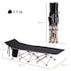 image 5 of Outsunny Single Person Camping Bed Folding Cot Outdoor Patio Portable Military Sleeping Bed Travel Guest Leisure Fishing with Side Pocket and Carry Bag - Black
