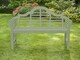image 4 of Greenhurst PU Painted Lutyens Style Wooden Garden Bench - Sage Green | Green | Sage Green