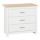 image 1 of Portland 3 Drawer Chest - L40 x W80 x H71.5 cm - White/Oak Effect