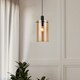 image 2 of EGLO Polverara Amber Glass Single Pendant Light WBS Black