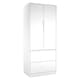 image 1 of FUJI 2 Door 2 Drawer Minimalist Bedroom Wardrobe Storage & Hanging Rail 180cm | Multi | White | 1