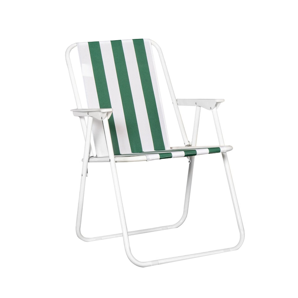 image 1 of 3 Pack of Folding Camping / Picnic Chair in Green and White Garden Patio | Green | Green