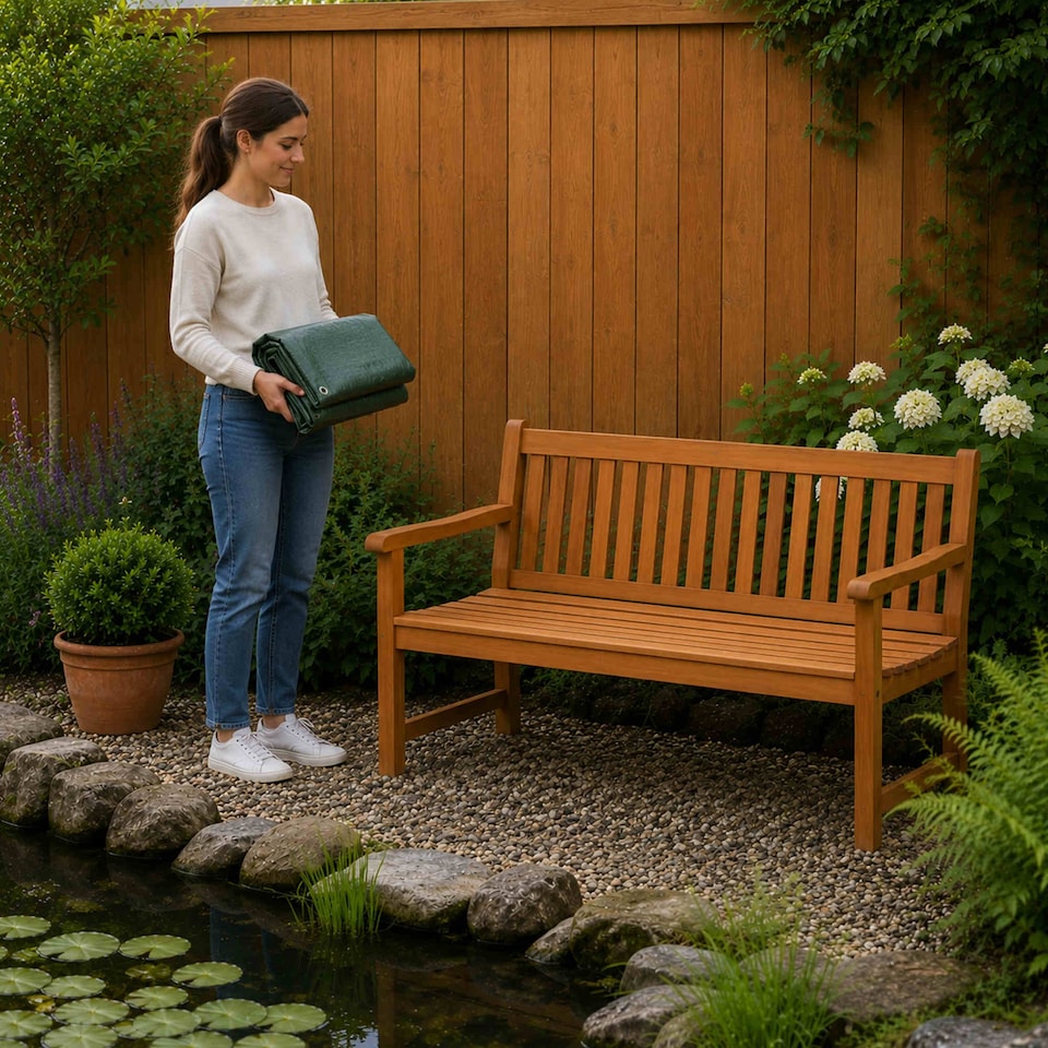 image 1 of Waterproof 4ft 1.2m Garden Furniture 2 Seater Bench Seat Cover | Green