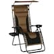image 1 of Outsunny Zero Gravity Lounger Chair, Folding Reclining Chair, Brown