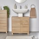 image 2 of VonHaus Chester Under Sink Bathroom Cabinet in Oak Effect