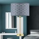 image 6 of Aura - Satin Brass Table Lamp with Grey Cut Out Shade Bronze | Grey