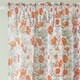 image 2 of Mia Burnt Orange Floral Print Sheer Voile Panels - Pair 140 x 183cm (55x72") | Orange | Burnt Orange | 2