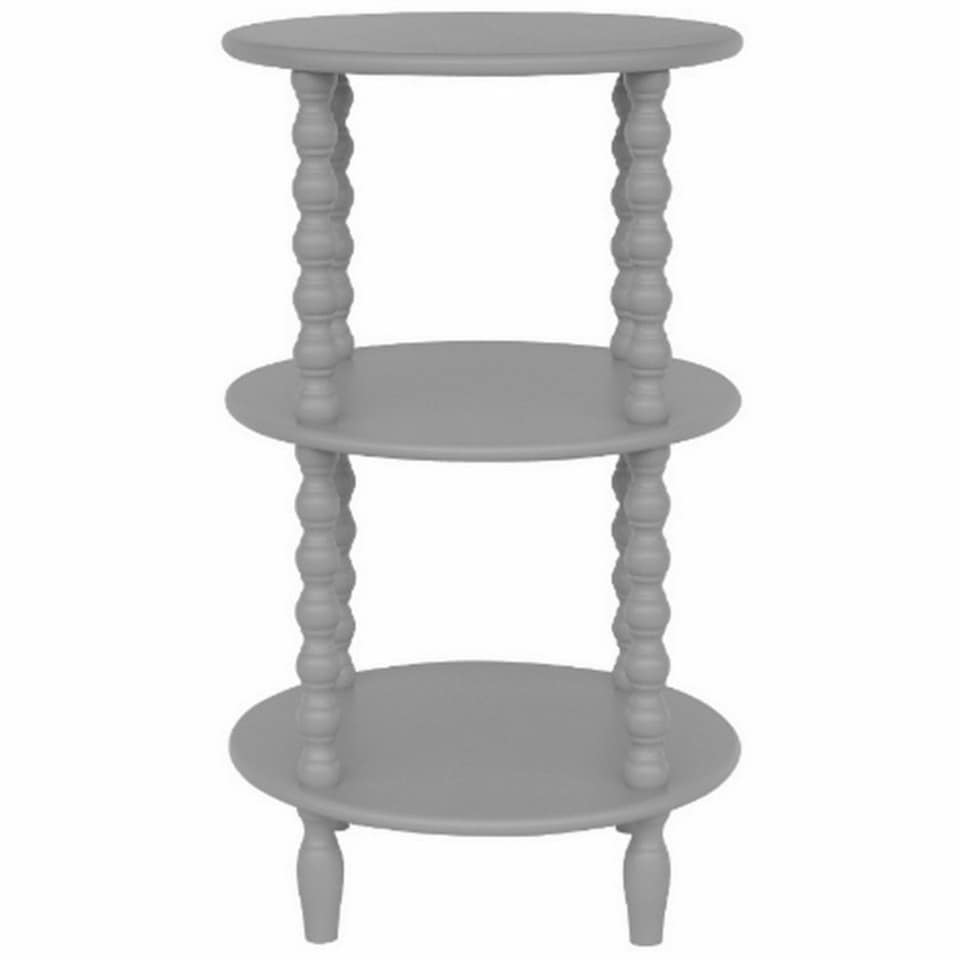 The Camden Collection Tall Round Side Table - Wood - L45 x W45 x H76 cm - Grey Grey