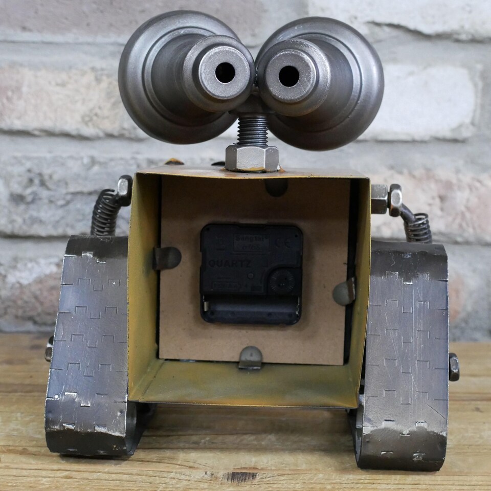image 1 of Gifts Direct 2 U Square Industrial Robot Quartz Shelf Clock