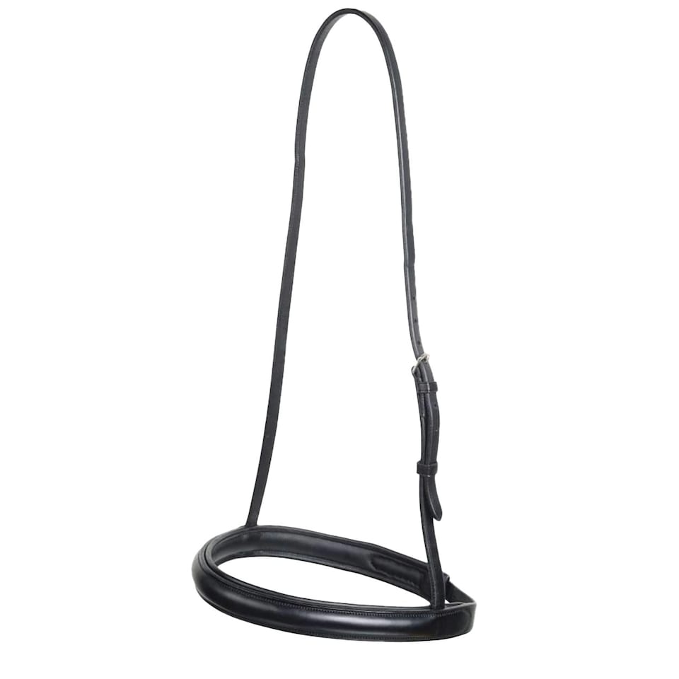 Collegiate Mono Crown Padded Raised Leather Cavesson Bridle - Black - Warmblood