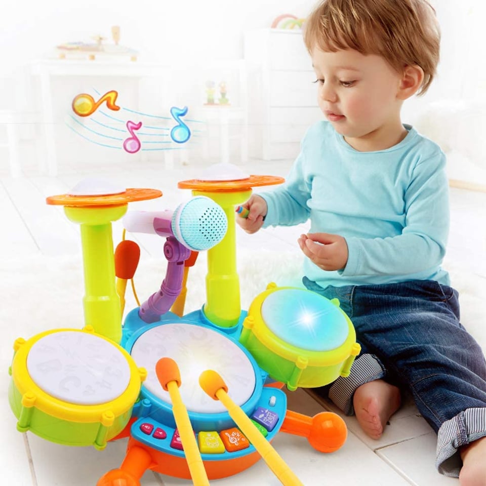 image 1 of Beginners Musical Table Top Drum Kit Play Set