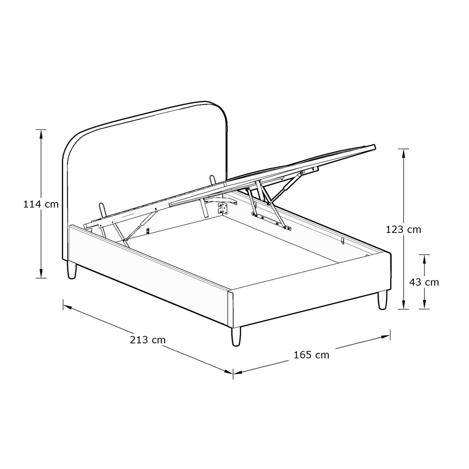 image 1 of Florence Boucle Ottoman Storage Bed King Natural Stone | Grey | Natural Stone