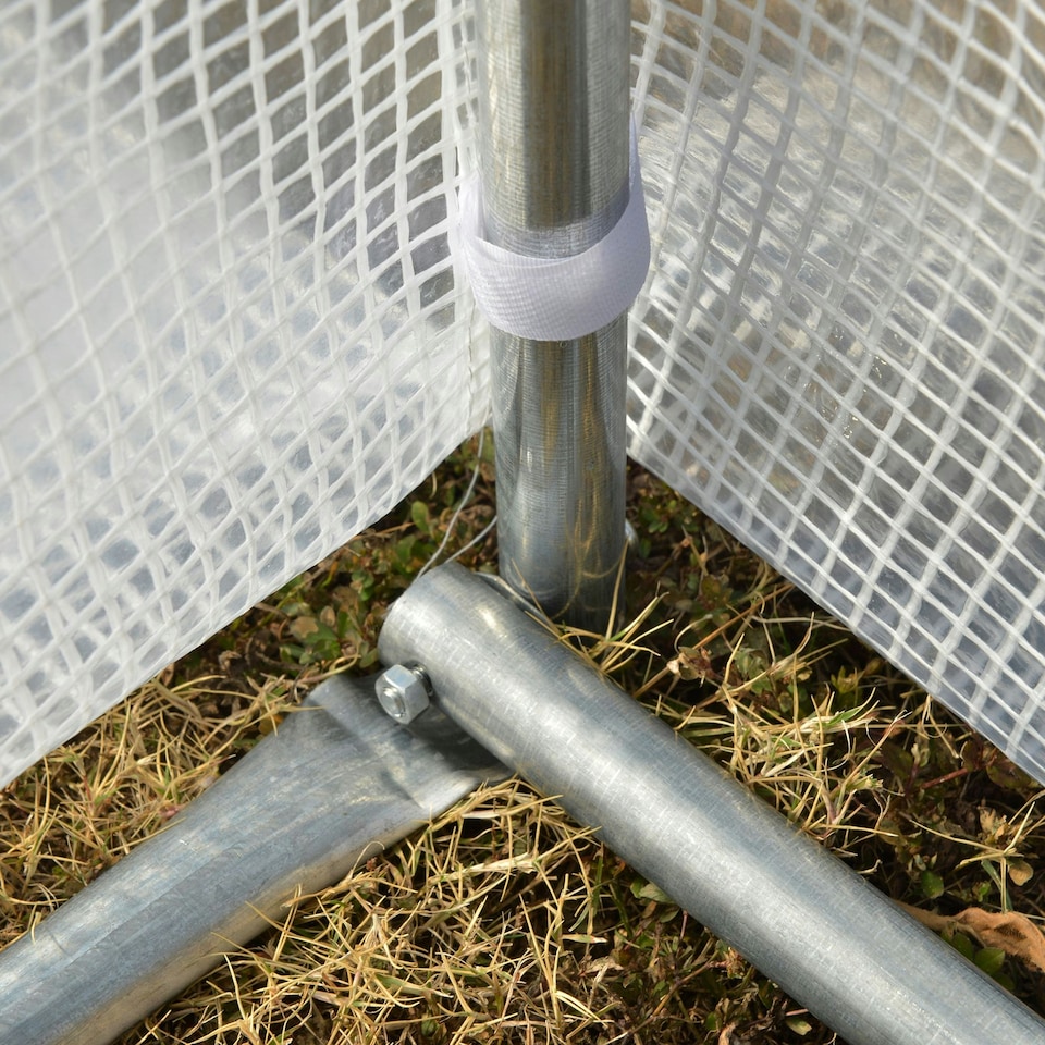 image 1 of Outsunny 3 x 3 x 2 m Polytunnel Greenhouse Pollytunnel Tent w/ Steel Frame White