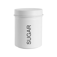 Harbour Housewares Round Metal Kitchen Sugar Canister - Matt White