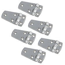 Polished Door Hinge 6 Pack Stainless Steel 76mm x 38mm 316 Marine Cabin Hatch Silver