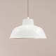 image 2 of ValueLights Morris White Metal Drop Hanging Pendant Ceiling Light and Bulb