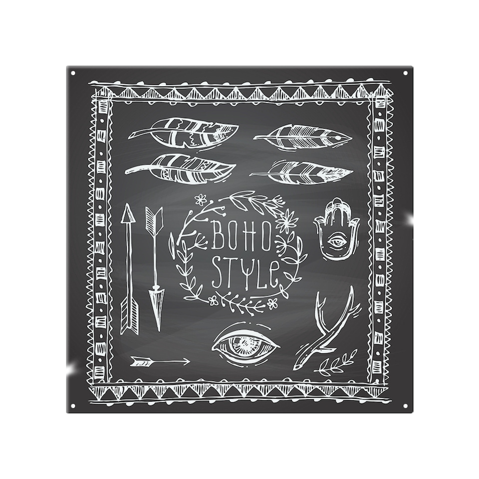 image 1 of Boho Style Motivating Phrase Splash Back | White