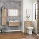 image 2 of 900 x 600mm Bathroom Sonoma Oak Mirror (Central) Brown