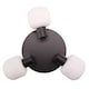 image 4 of Modern Designer Matte Black Spot Ceiling Light with White Ribbed Glass Shades