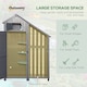 image 3 of Outsunny Wooden Garden Storage Shed with 3 Shelves, Outdoor Garden Tool Storage Cabinet with Tilt Roof, Firewood Rack Log Carrier, 129 x 51.5 x 180cm, Grey