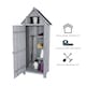 image 4 of JSH Bideford Tall 180cm Wooden Garden Storage Shed Unit with Pitched Roof - Grey