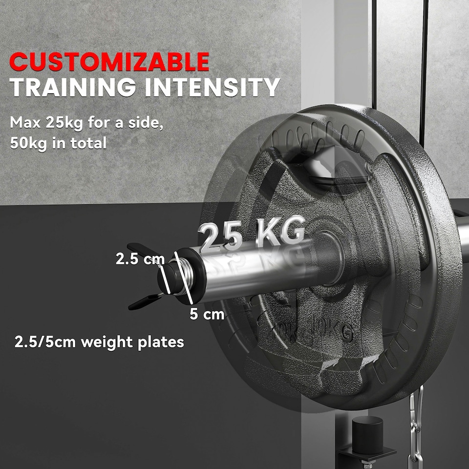 image 1 of SPORTNOW Multigym, Smith Machine Power Cage for Home Gym, Weight Lifting
