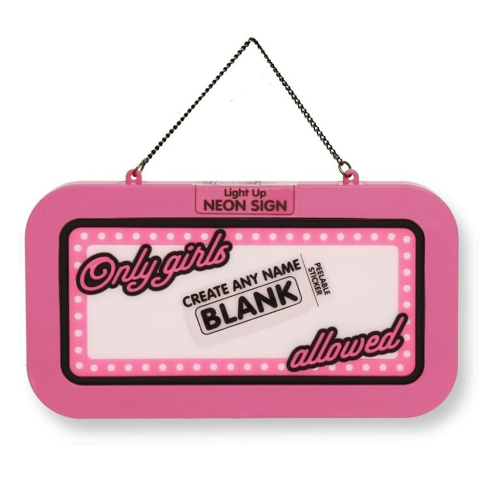 History & Heraldry Light Up Neon Name Sign -Only Girls Allowed (Blank)