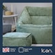 image 4 of Natalia Chenille Adults Bean Bag Armchair and Pouffe, Ready Filled Large Beanbag and Footstool Sage Green | Green | Sage Green | 2
