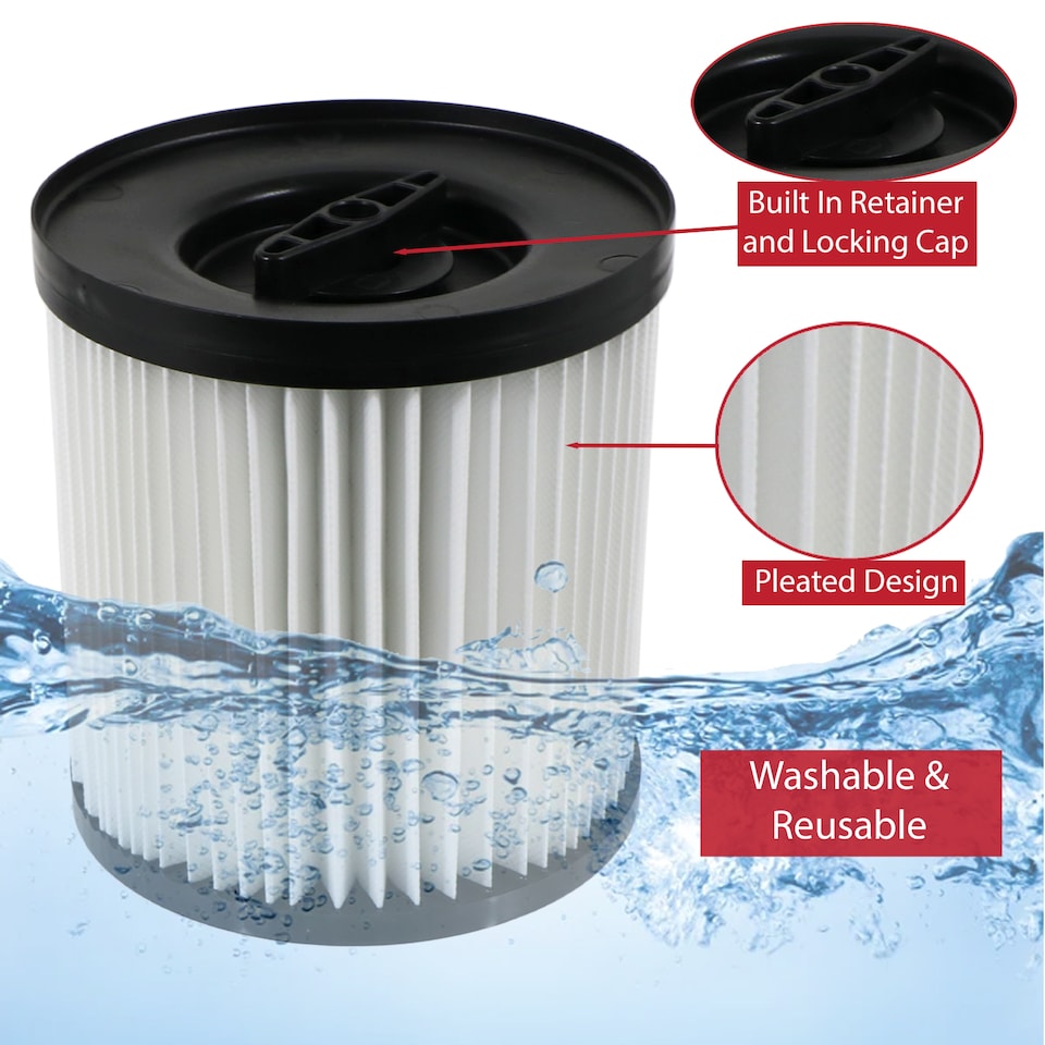 image 1 of Titan Filter TTB774VAC TTB775VAC TTB776VAC TTB777VAC 16L 20L 30L 40L Wet & Dry Vacuum Cleaner