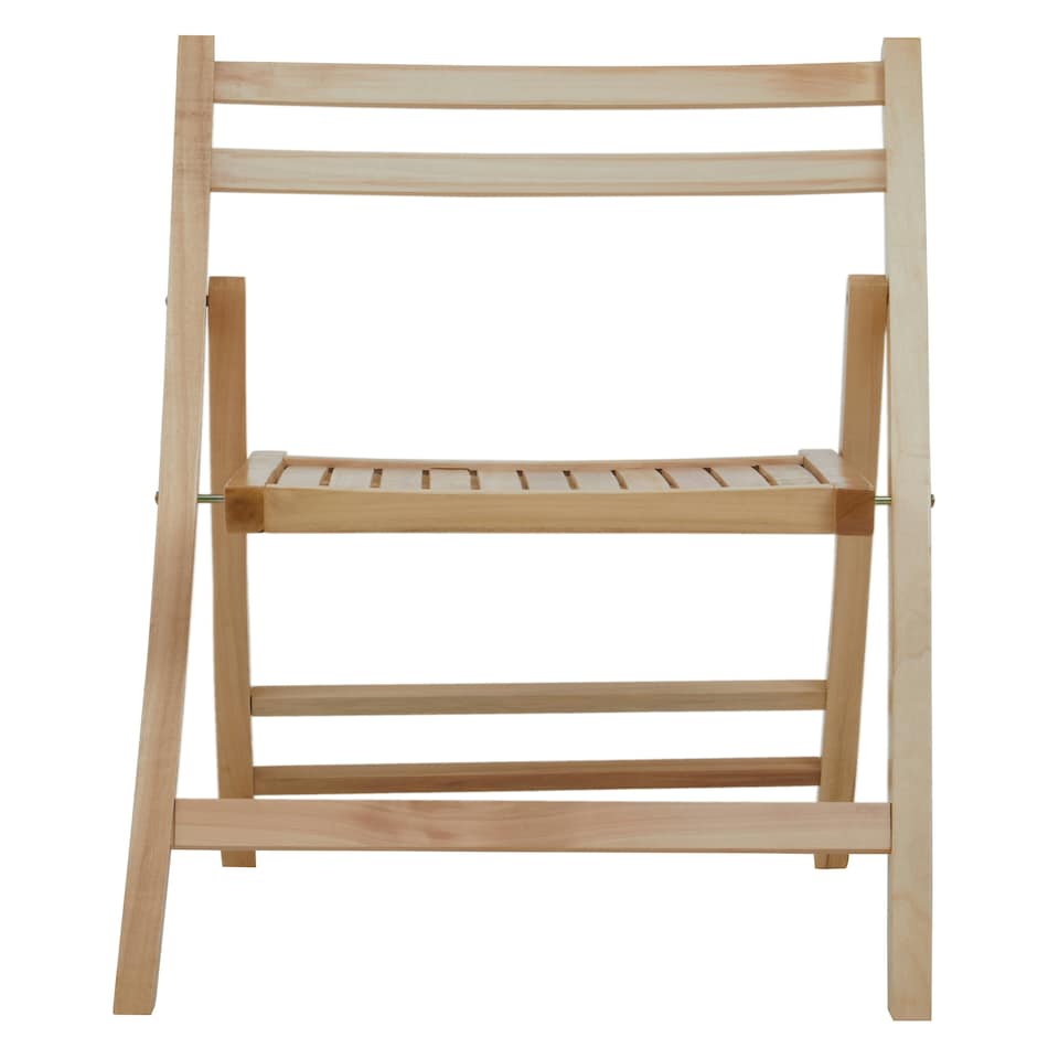 image 1 of Interiors by Premier Wood Natural Finish Folding Chair, Space-saver Camping Chair, Easy Foldable Wood Chair, Easy to Clean Chair