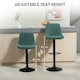 image 4 of HOMCOM Bar Stools Set of 2 Adjustable Swivel Bar Chairs with Backrest Green