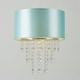 image 2 of ValueLights Duck Egg Blue Cylinder Ceiling Pendant Light Shade with Clear Acrylic Jewel Effect Droplets - Complete with a 6w LED GLS Bulb 3000K Warm White