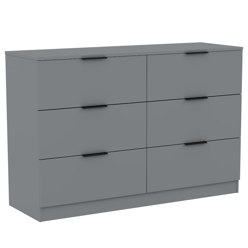 image 1 of Vida Designs Trega 6 Drawer Chest of Drawers Bedroom Furniture Clothing Storage Unit - Grey