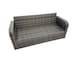 image 5 of Fimous Garden Outdoor Rattan Furniture Set Rattan Love Sofa 3 Seater Sofa with 2 Side Tables 3 Footstools Dark Grey Mixed
