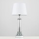 image 2 of ValueLights Pair Of Modern Clear Glass Column Design Touch Table Lamps With White Shades