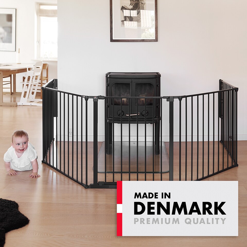 image 1 of BabyDan Olaf XXX Wide Wall Mounted Safety Gate & Fireguard 90 - 350cm Black