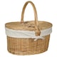 image 4 of Cotton Lined Buff Oval Picnic Basket Green | Green | One Size