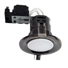 ValueLights Downlight Fire Rated Black Chrome Ceiling Light Fitting Single Pack
