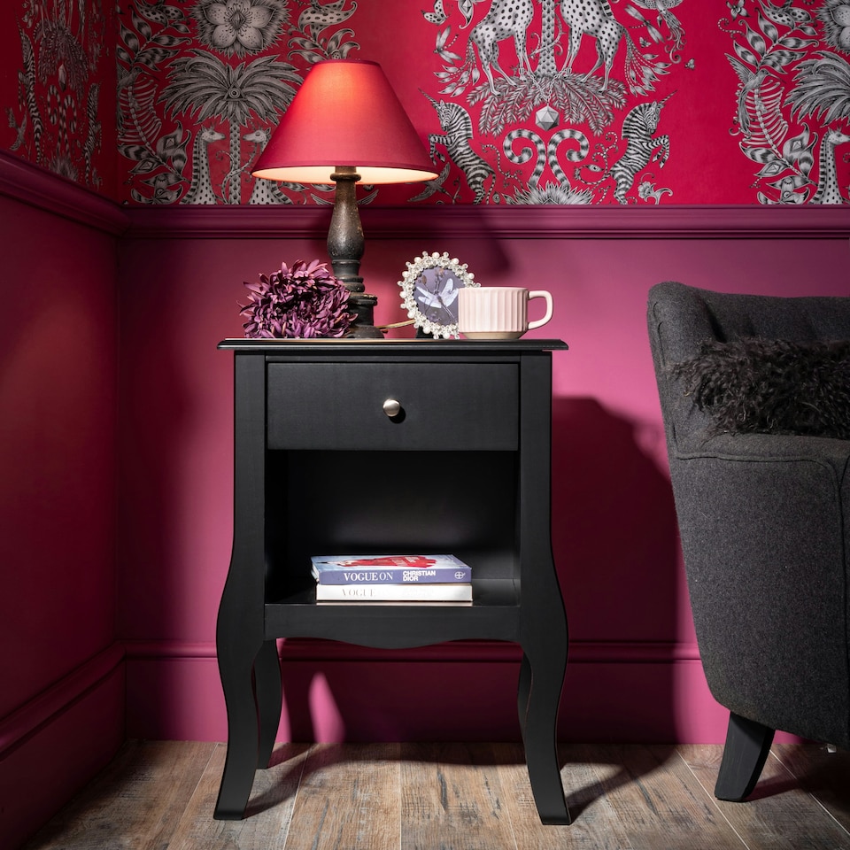 image 1 of Camille Bedside Table 1 Drawer in Classic White