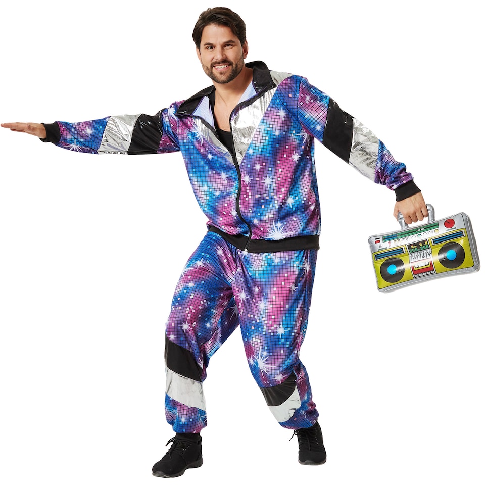 Mens Fancy Dress Costume - Retro Disco Tracksuit | Blue | blue | XL | 1 - Tesco Groceries Mens Fancy Dress Costume - Retro Disco Tracksuit | Blue | blue | XL | 1 - Tesco Groceries
