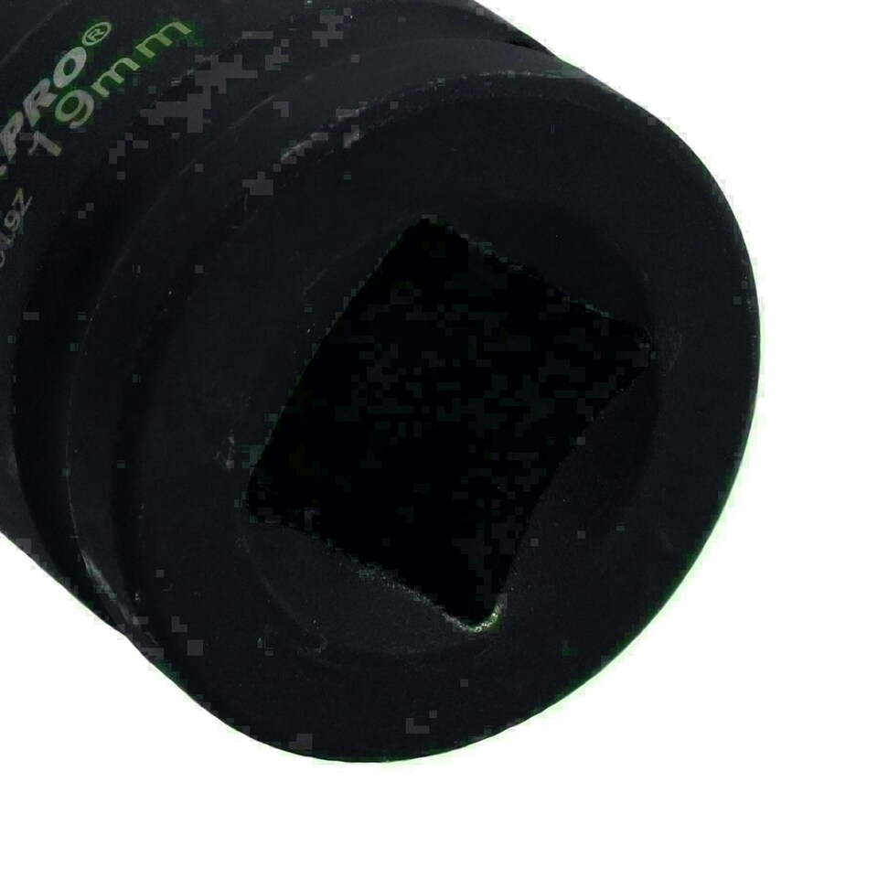 image 1 of 3/4" Drive 19mm Shallow Metric MM Impact Impacted Socket 6 Sided Single Hex