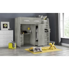 Grey Oak Saver High Sleeper Cabin Bed 3ft (90cm) - Best Seller